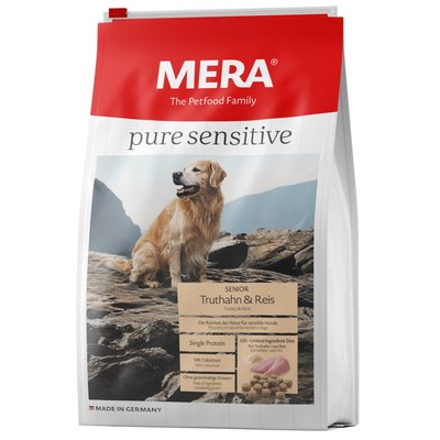 Корм Mera Pure Sensitive Dog Senior Truthahn & Reis з індичкою для літніх собак усіх порід 1 кг 4025877570261 фото