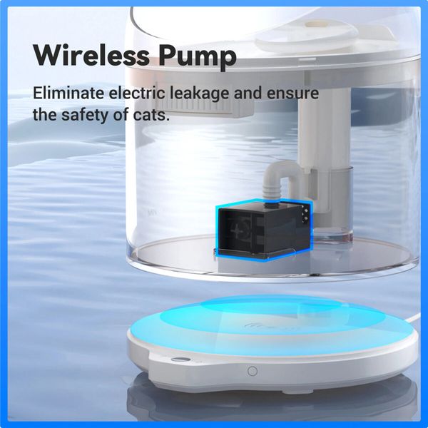 Catlink Wireless Pump & Ultra-Filtration Water Fountain - Pure 2 смарт-поилка для собак и котов, 2.6 л 6972884750736 фото