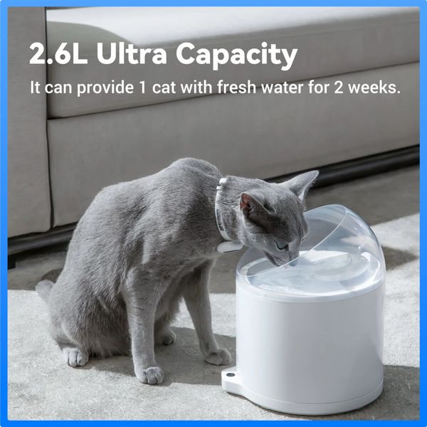 Catlink Wireless Pump & Ultra-Filtration Water Fountain - Pure 2 смарт-поїлка для собак та котів, 2.6 л 6972884750736 фото