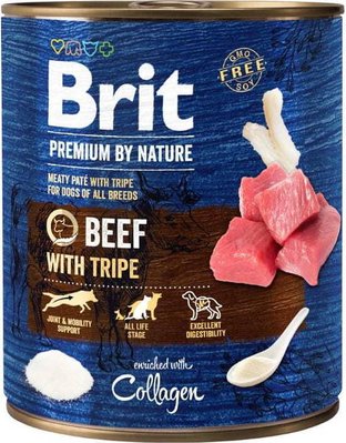 Корм Brit Premium Beef and Tripe влажный с говядиной и рубцом для взрослых собак 800 гр 8595602538003 фото