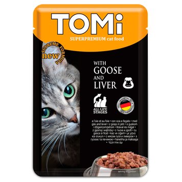 TOMi Superpremium Goose Liver вологий корм для котів з м'ясом гусака 100 гр 4003024465196 фото