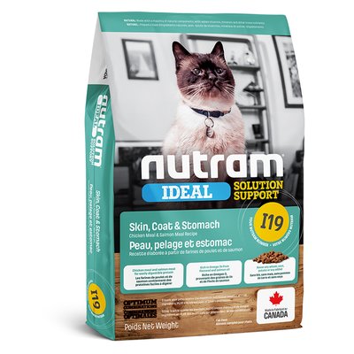 Корм Nutram I19 Ideal Support Sensitive Skin, Coat & Stomach Cat сухий для дорослих котів з чутливим травленням та проблемами шкіри 20 кг 2000000006246 фото