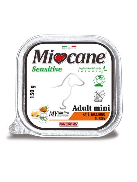 Morando Miocane Sensitive Monoprotein Turkey вологий корм з індичкою для дорослих собак 150 гр 8007520086400 фото