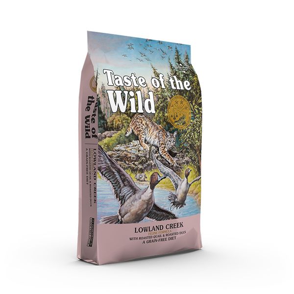 Taste of the Wild Lowland Creek Feline Formula сухой корм с уткой и жареной перепелкой для кошек всех возрастов 2 кг 0074198614424 фото