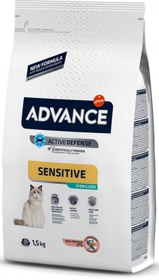 Корм Advance Cat Sterilized Salmon Sensitive сухий з лососем для стерилізованих котів з чутливим травленням 1.5 кг 8410650167886 фото