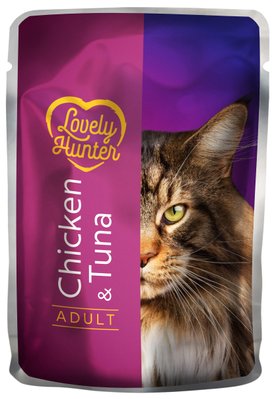 Корм Lovely Hunter Adult with Chicken and Tuna вологий з куркою та тунцем для дорослих котів 85 гр LHU45473 фото