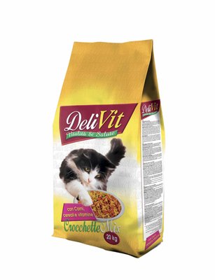 Корм DeliVit Adult Cat Mix сухий з м'ясом та злаками для дорослих котів 20 кг 8014556125300 фото