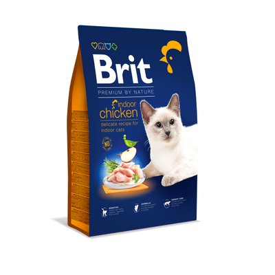 Корм Brit Premium by Nature Cat Indoor сухий з куркою для дорослих котів, що живуть у приміщенні 8.0 кг 8595602553228 фото