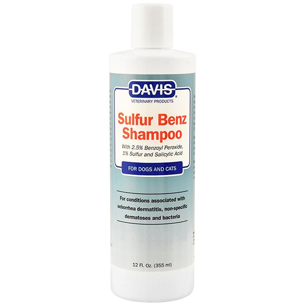 Davis Sulfur Benz Shampoo шампунь проти себорейного дерматиту та неспецифічного дерматоза для собак та котів, 355 мл SBS12 фото