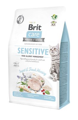 Корм Brit Care Cat Grain Free Sensitive Insect & Fresh Herring сухий гіпоалергенний беззерновий для дорослих котів 0.4 кг 8595602554201 фото