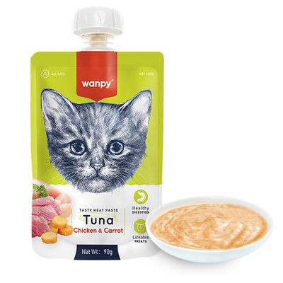 Крем-суп для котів Wanpy Tuna Chicken & Carrot з тунцем та куркою 90 гр RAС-41 фото