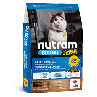 Корм Nutram S5 Sound Balanced Wellness Natural Adult & Senior Cat сухий для дорослих та літніх котів 20 кг 2000000006253 фото