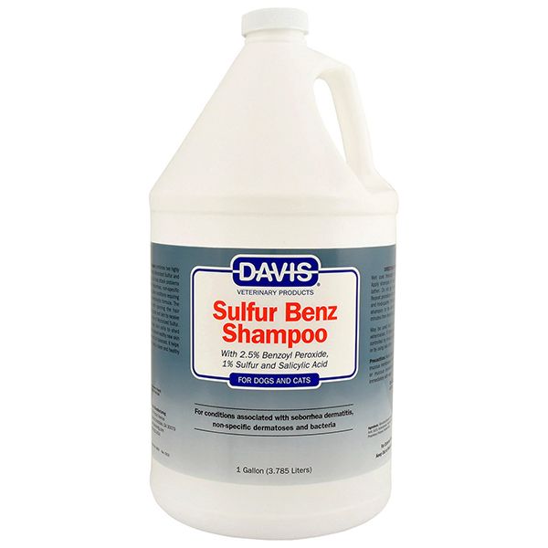 Davis Sulfur Benz Shampoo шампунь против себорейного дерматита и неспецифического дерматоза для собак и кошек, 3.79 л SBSG фото