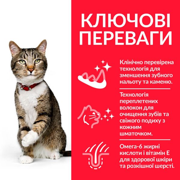 Hill's Science Plan Feline Adult Oral Care Chiken сухой корм с курицей для котов забота о полости рта 1.5 кг 052742752204 фото