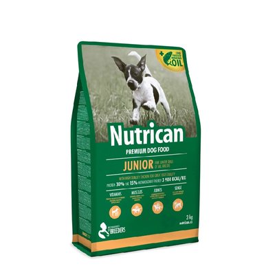 Корм Nutrican Junior сухий з куркою для щенят та юніорів дрібних та середніх порід 3 кг 8595602506972 фото