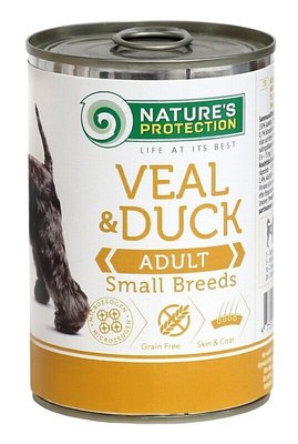Корм Nature's Protection Adult small breed Veal & Duck вологий з яловичиною та качкою для дорослих собак дрібних порід 400 гр KIK45096 фото