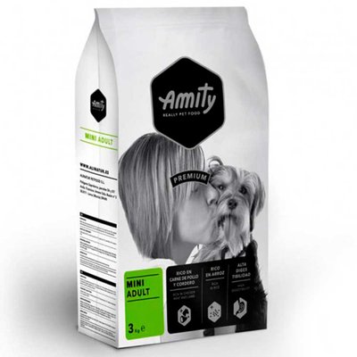 Корм Amity Mini Adult сухий з куркою та ягням для дорослих собак малих порід 3 кг 8436538940778 фото