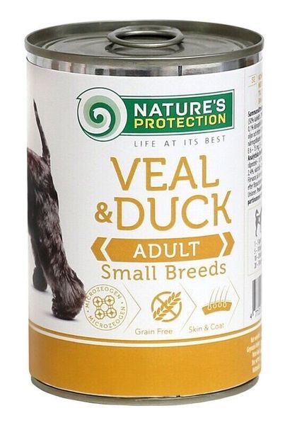 Nature's Protection Adult Small Breed Veal & Duck влажный корм с говядиной и уткой для собак мелких пород 400 гр KIK45096 фото