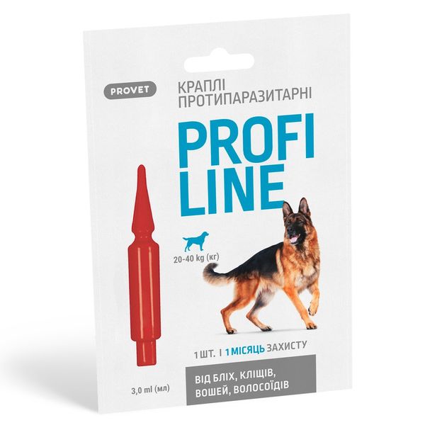 Provet Profiline краплі від бліх, кліщів та вошей для собак 20-40 кг, 1 піп 4823082431069 фото