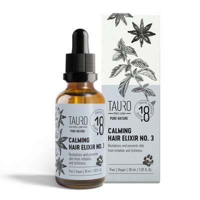 Заспокійливий еліксир для шкіри і шерсті собак і котів Tauro Pro Line Pure Nature Calming Hair Elixir No.3 30 мл TPL47410 фото
