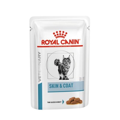 Корм Royal Canin Skin & Coat Feline Pouches влажный для котов с проявлением аллергических реакций 85 гр 9003579011539 фото