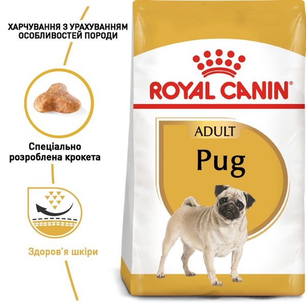 Royal Canin Pug Adult сухой корм для взрослых собак породы мопс 3 кг 3182550799775 фото