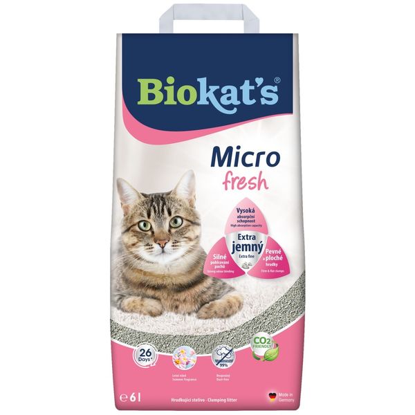 Biokat's Micro Fresh бентонитовый наполнитель с летним ароматом для кошачьего туалета 6 л 4002064613925 фото