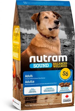 Nutram S6 Sound Balanced Wellness Adult Dog сухой корм с курицей и рисом для взрослых собак 2 кг 067714102284 фото