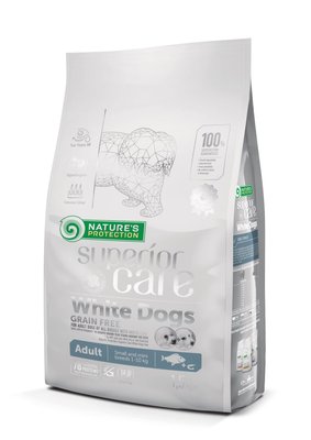 Корм Nature's Protection Superior Care White Dogs Grain Free Adult Small and Mini Breeds сухий для собак малих порід з білим забарвленням вовни 1.5 кг NPSC45667 фото