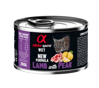 Корм Alpha Spirit Lamb with Pear for Adult cats вологий з ягнятком для дорослих котів 200 гр 8437015969015 фото