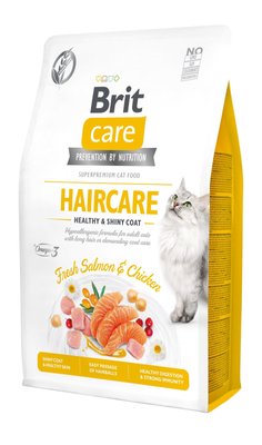 Корм Brit Care Cat Grain Free Haircare Healthy & Shiny Coat сухий для догляду за шкірою та вовною кішок 2 кг 8595602540884 фото
