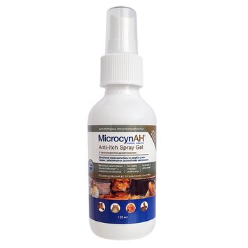 Microcyn Anti-Itch Spray Gel спрей з диметиконом проти зуда шкіри для всіх видів тварин, 120 мл 7502273992127 фото