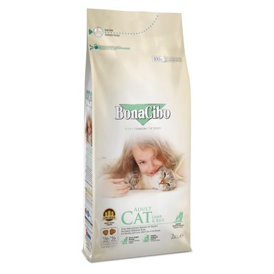 Корм BonaCibo Cat Adult Lamb & Rice сухий з ягнятком для дорослих котів 2 кг 8694686406120 фото