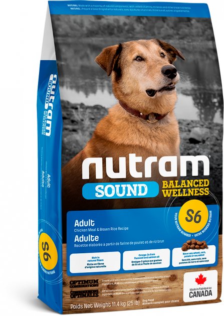 Фото - Корм для собак Nutram Корм  S6 Sound Balanced Wellness Adult Dog сухий з куркою та рисом д 