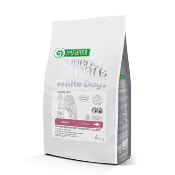 Nature's Protection Superior Care White Dogs GF White Fish Junior All Sizes сухий корм із білою рибою для юніорів із білою вовною 4 кг NPSC47596 фото