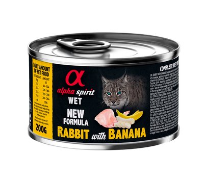 Корм Alpha Spirit Rabbit With Banana for Adult Cats вологий з кроликом для дорослих котів 200 гр 8437015969022 фото