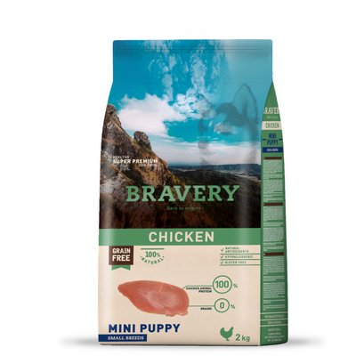Корм Bravery Mini Puppy Chicken сухий з куркою для цуценят малих порід 2 кг 8436538946770 фото