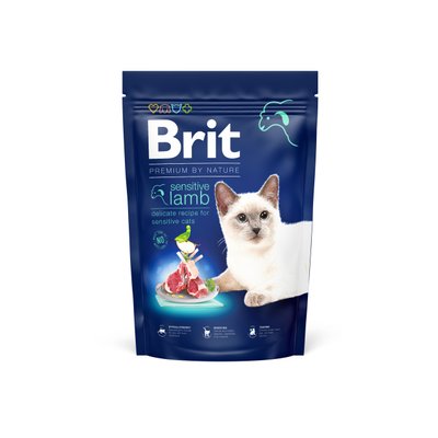 Корм Brit Premium by Nature Cat Sensitive сухой с ягненком для взрослых котов с чувствительным пищеварением 1.5 кг 8595602553181 фото