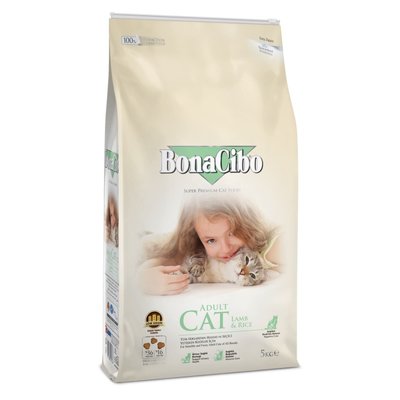 Корм BonaCibo Cat Adult Lamb & Rice сухий з ягнятком для дорослих котів 5 кг 8694686405666 фото