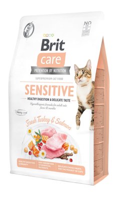 Корм Brit Care Cat Grain Free Sensitive Healthy Digestion & Delicate Taste сухий беззерновий для вибагливих котів з чутливим травленням 2 кг 8595602540709 фото