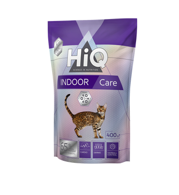 Корм HiQ Indoor care сухий для дорослих котів що живуть у приміщенні 400 гр HIQ45917 фото