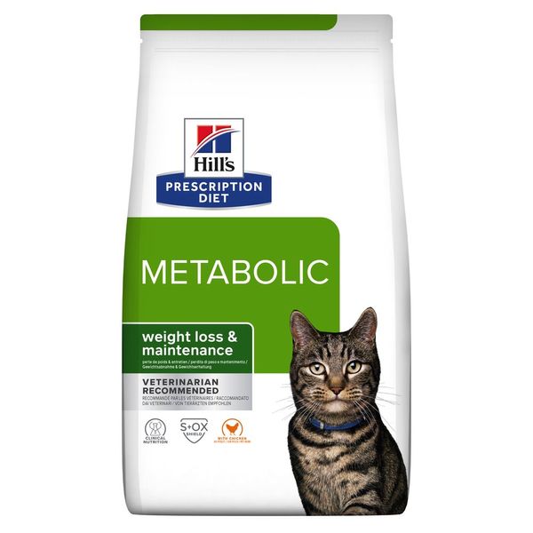 Hill’s Prescription Diet Feline Metabolic сухий корм з куркою для контролю та зниження ваги у кішок 3 кг 052742042633 фото