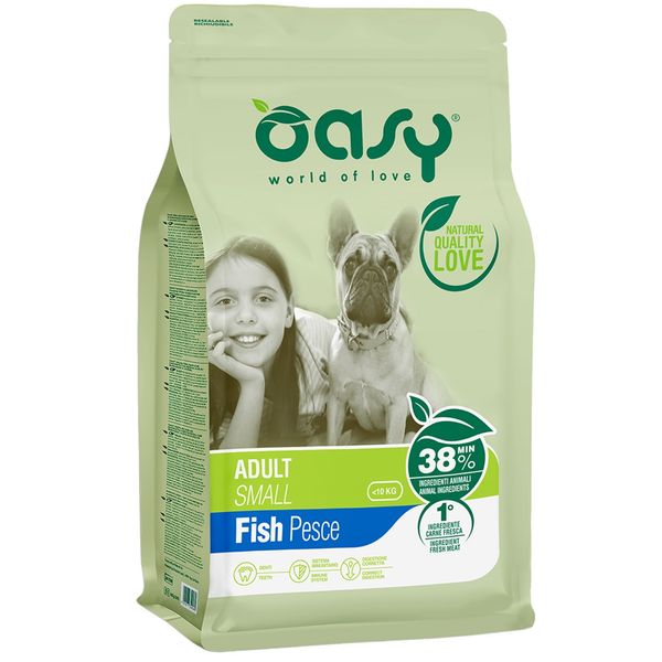 OASY LIFESTAGE Dog Adult Small сухой корм с рыбой для собак мелких пород 1 кг 390 грн фото