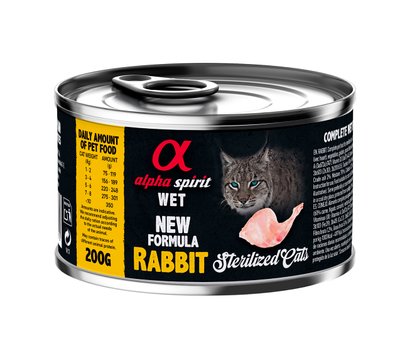Корм Alpha Spirit Rabbit Sterilized Cat вологий із кроликом для стерилізованих котів 200 гр 8436586311315 фото