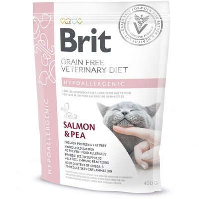 Корм-дієта Brit VD Hypoallergenic Cat сухий для лікування харчових алергій у котів 0.4 кг 8595602528387 фото