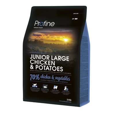 Корм Profine Junior Large Breed Chicken & Potatoes сухий з куркою для цуценят та юніорів великих порід 3 кг 8595602517398 фото