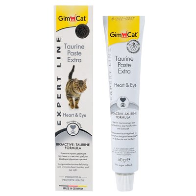 Паста GimCat Taurine Paste Extra з таурином для здоров'я серця, нервової системи та покращення зору у дорослих котів 50 гр 4002064402109 фото