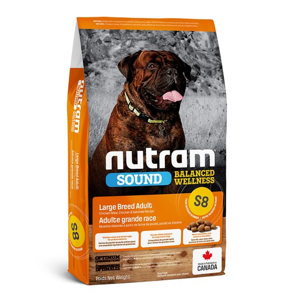 Nutram S8 Sound Balanced Wellness Large Breed Adult Dog сухий корм для дорослих собак великих порід 20 кг 2000000006536 фото