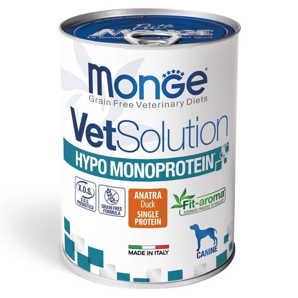 Monge VetSolution Wet Hypo Canine Anatra влажный корм гипоаллергенный для взрослых собак 400 гр 8009470082044 фото