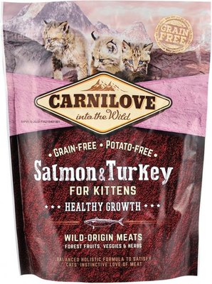 Корм Carnilove Kitten Salmon & Turkey сухий з індичкою та лососем для кошенят 0.4 кг 8595602512232 фото